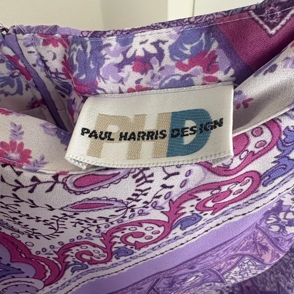 Vintage Y2K Purple and White Paisley Patterned Midi Skirt - Picture 3 of 7